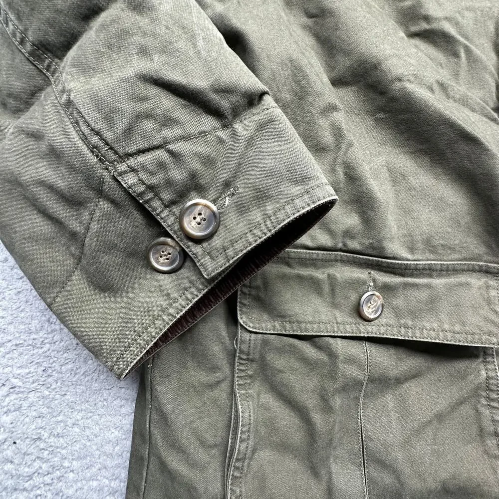 Vintage St Johns Bay Flannel Plaid Lined Barn Chore Field Coat Mens XXL Green